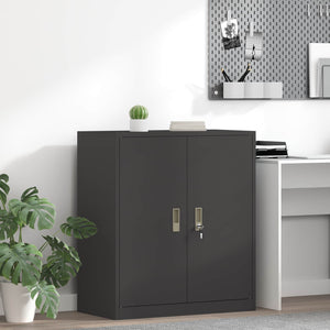 Stahlschrank Schwarz, 80x40x90 cm