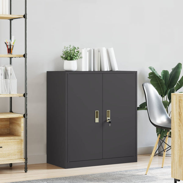 Stahlschrank Schwarz, 80x40x90 cm