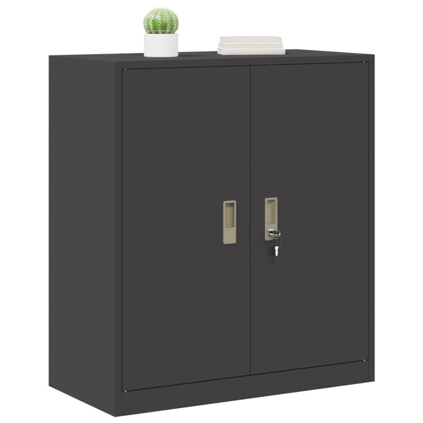 Stahlschrank Schwarz, 80x40x90 cm