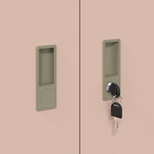 Rosa Aktenschrank, Stahl, 80x40x90 cm