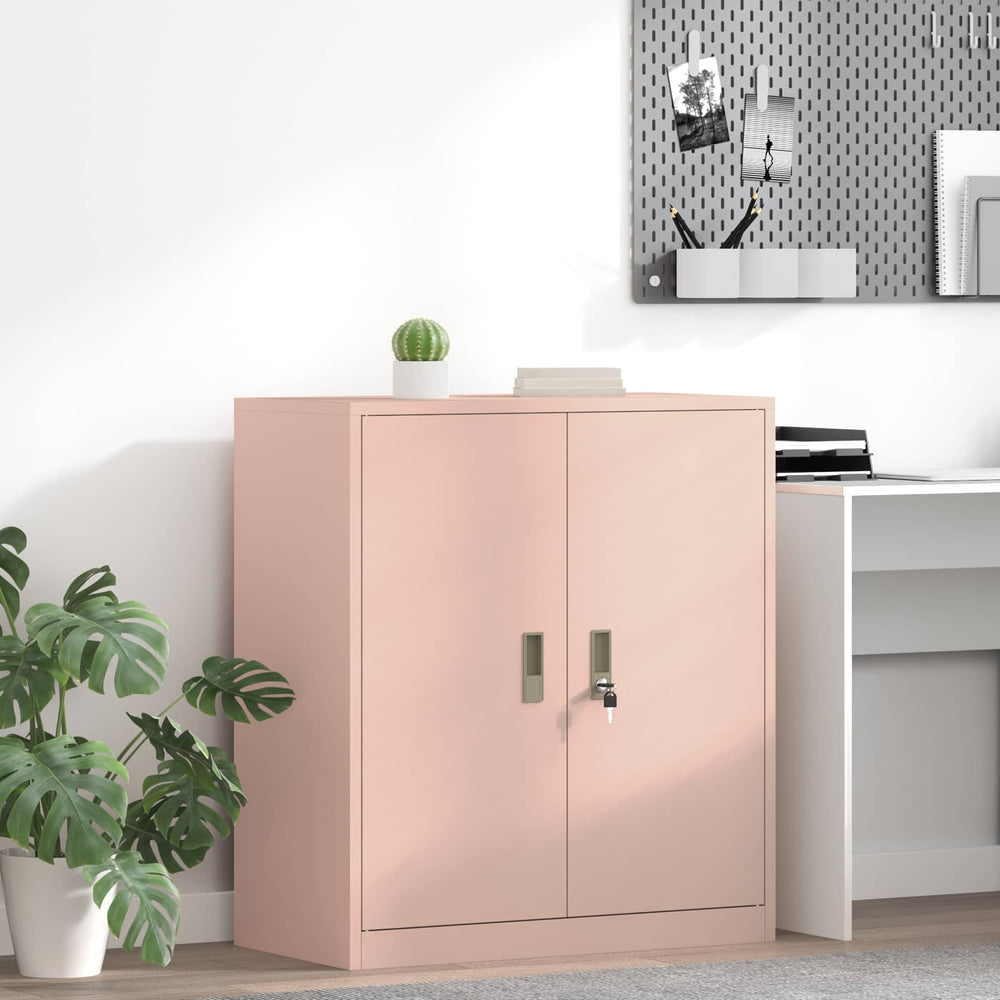 Rosa Aktenschrank, Stahl, 80x40x90 cm