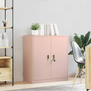 Rosa Aktenschrank, Stahl, 80x40x90 cm