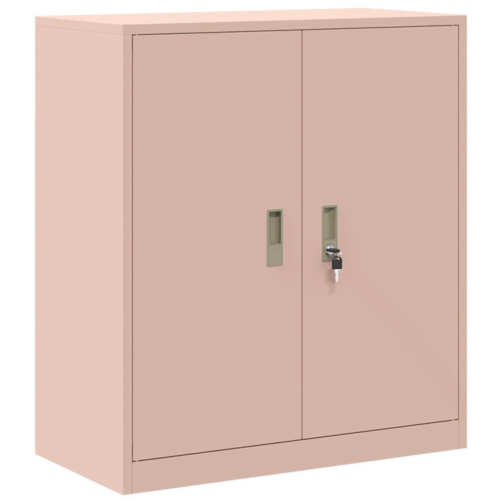 Rosa Aktenschrank, Stahl, 80x40x90 cm