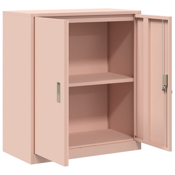 Rosa Aktenschrank, Stahl, 80x40x90 cm