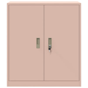 Rosa Aktenschrank, Stahl, 80x40x90 cm