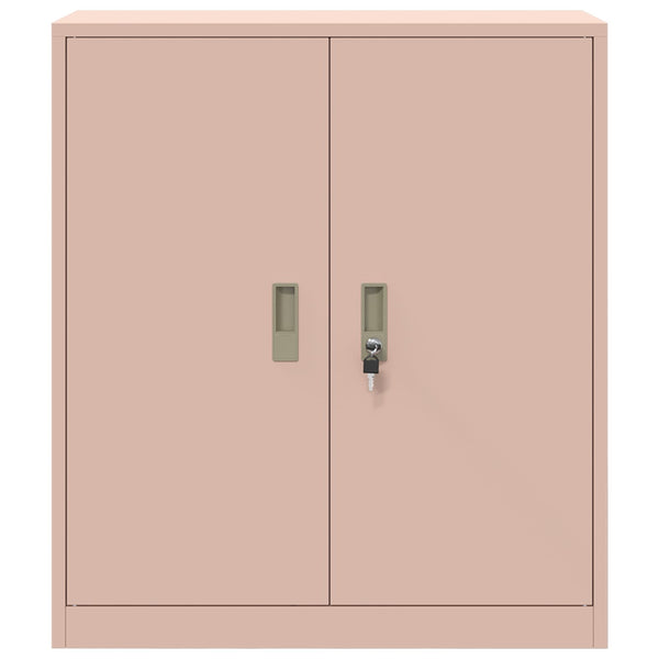 Rosa Aktenschrank, Stahl, 80x40x90 cm