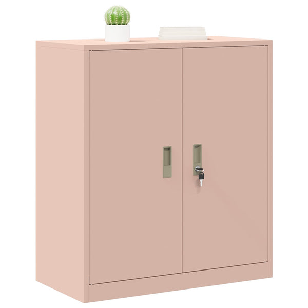 Rosa Aktenschrank, Stahl, 80x40x90 cm