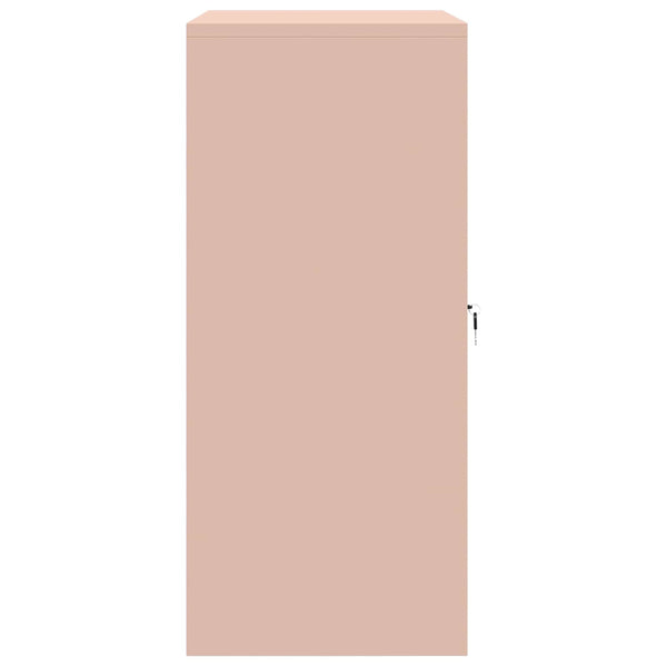 Rosa Aktenschrank, Stahl, 80x40x90 cm