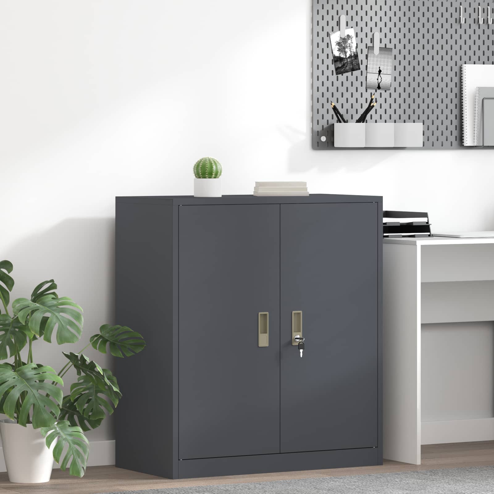 Aktenschrank Anthrazit Stahl 80x40x90cm