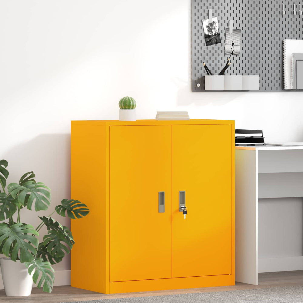 Senfgelber Stahlschrank 80x40x90cm