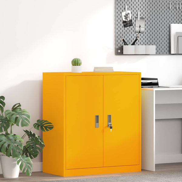 Senfgelber Stahlschrank 80x40x90cm