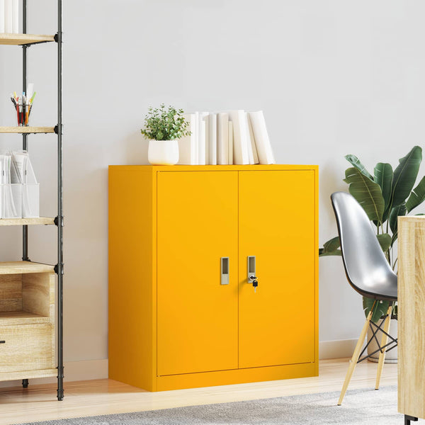 Senfgelber Stahlschrank 80x40x90cm