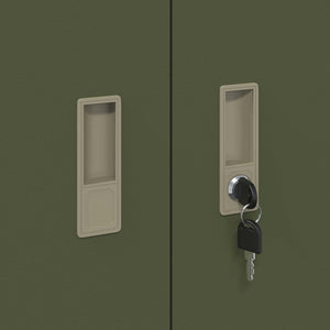 Aktenschrank Olive Grün Stahl 80x90 cm