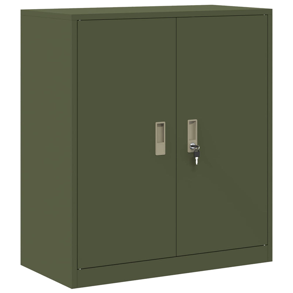 Aktenschrank Olive Grün Stahl 80x90 cm