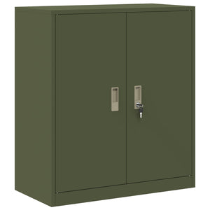 Aktenschrank Olive Grün Stahl 80x90 cm