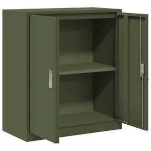 Aktenschrank Olive Grün Stahl 80x90 cm