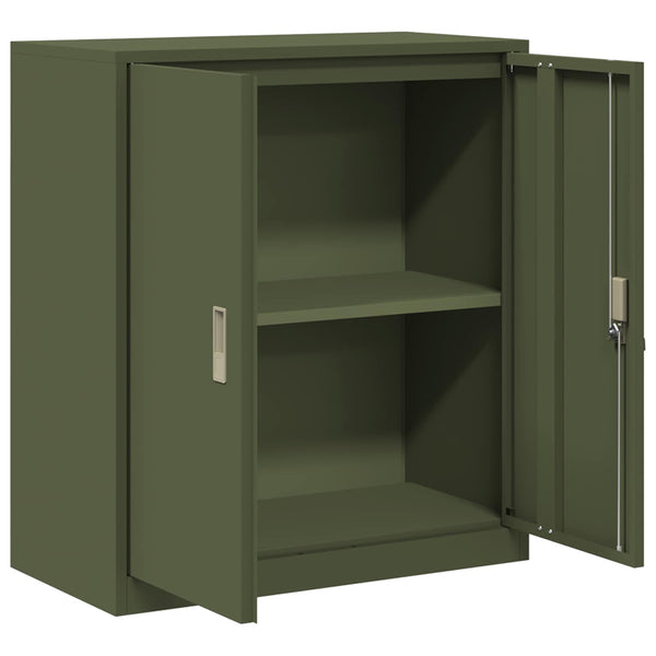 Aktenschrank Olive Grün Stahl 80x90 cm