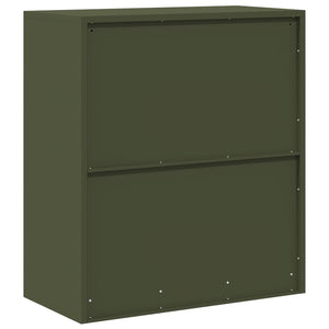 Aktenschrank Olive Grün Stahl 80x90 cm