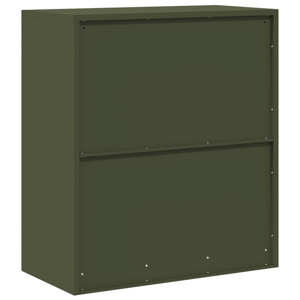 Aktenschrank Olive Grün Stahl 80x90 cm