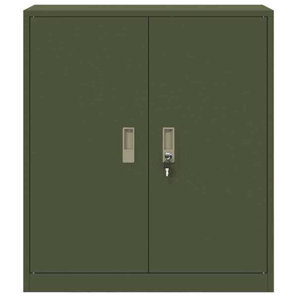 Aktenschrank Olive Grün Stahl 80x90 cm