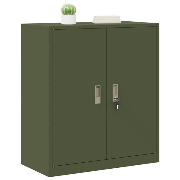 Aktenschrank Olive Grün Stahl 80x90 cm