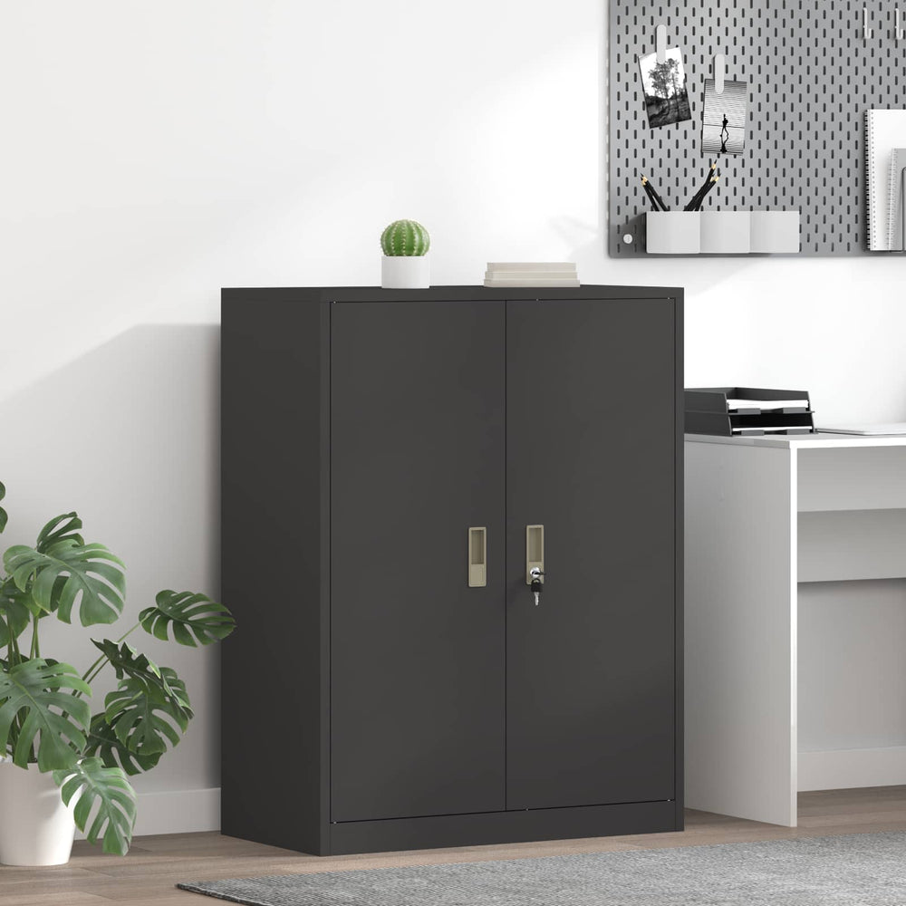 Stahlschrank Schwarz, 80x40x105 cm