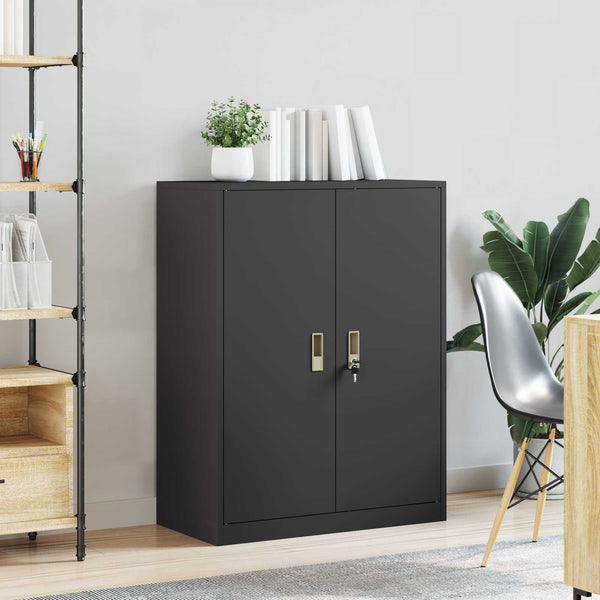 Stahlschrank Schwarz, 80x40x105 cm