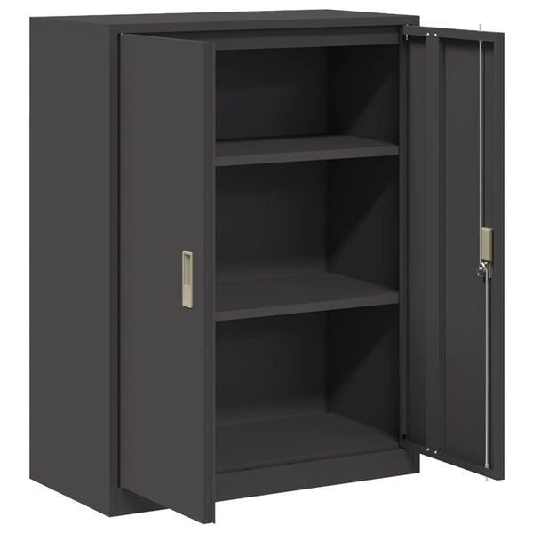 Stahlschrank Schwarz, 80x40x105 cm
