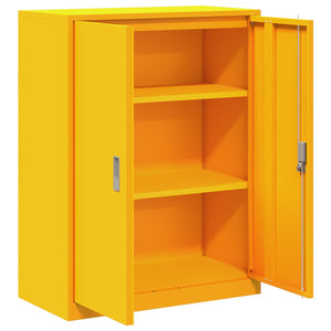 Senfgelber Stahlschrank, 80x40x105 cm