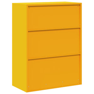 Senfgelber Stahlschrank, 80x40x105 cm