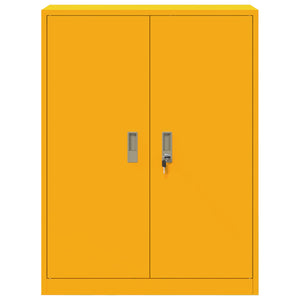 Senfgelber Stahlschrank, 80x40x105 cm