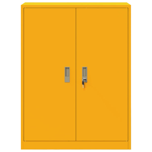 Senfgelber Stahlschrank, 80x40x105 cm