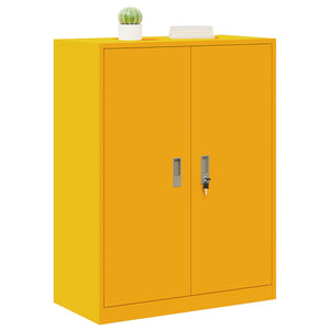 Senfgelber Stahlschrank, 80x40x105 cm