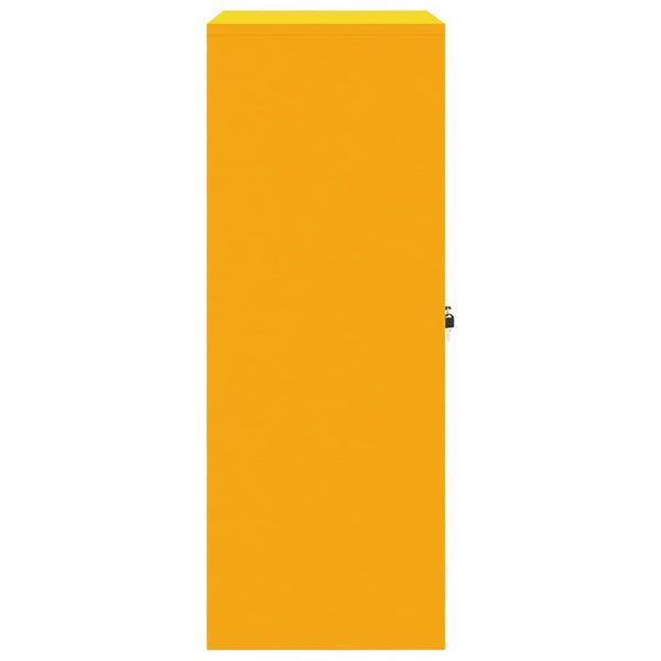 Senfgelber Stahlschrank, 80x40x105 cm