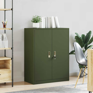 Aktenschrank Olive Grün Stahl 80x40x105cm