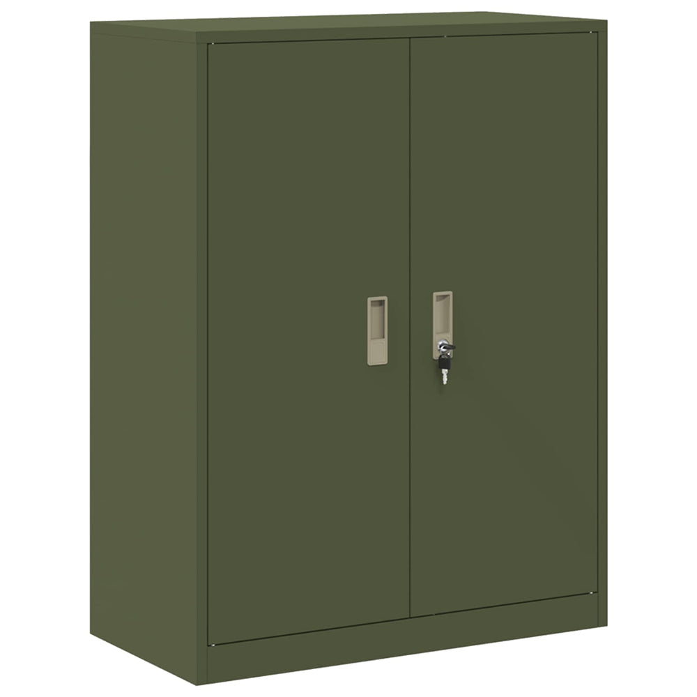 Aktenschrank Olive Grün Stahl 80x40x105cm