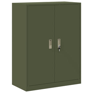 Aktenschrank Olive Grün Stahl 80x40x105cm