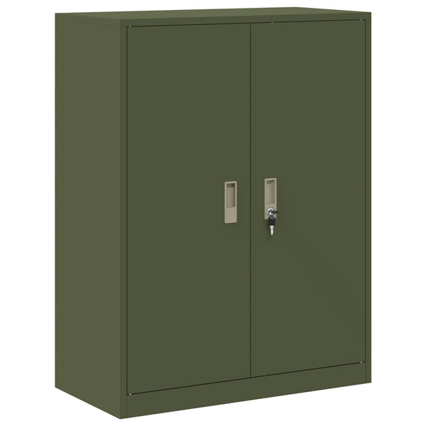 Aktenschrank Olive Grün Stahl 80x40x105cm