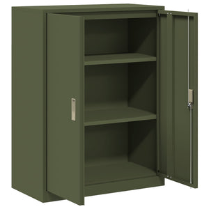 Aktenschrank Olive Grün Stahl 80x40x105cm