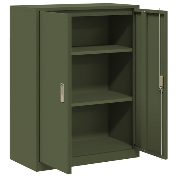 Aktenschrank Olive Grün Stahl 80x40x105cm