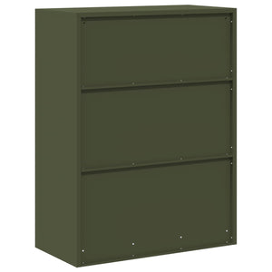 Aktenschrank Olive Grün Stahl 80x40x105cm