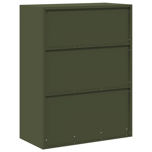 Aktenschrank Olive Grün Stahl 80x40x105cm