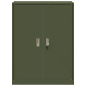 Aktenschrank Olive Grün Stahl 80x40x105cm