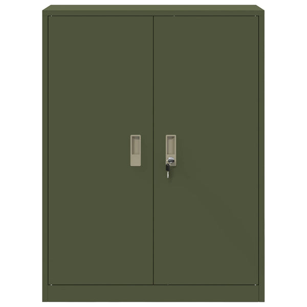 Aktenschrank Olive Grün Stahl 80x40x105cm
