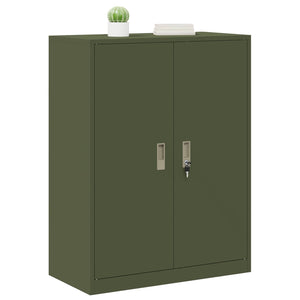 Aktenschrank Olive Grün Stahl 80x40x105cm