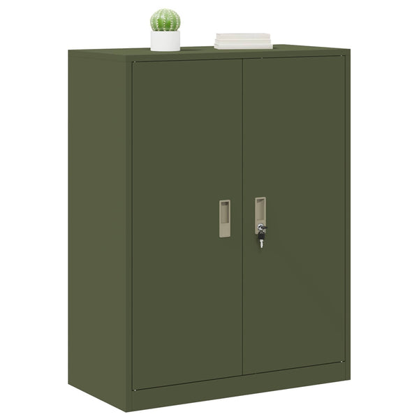 Aktenschrank Olive Grün Stahl 80x40x105cm