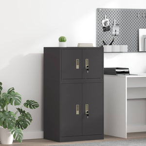 Schwarzer Stahlschrank, 60x40x40 cm