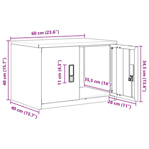 Anthrazit Büroschrank Stahl 60x40x40cm