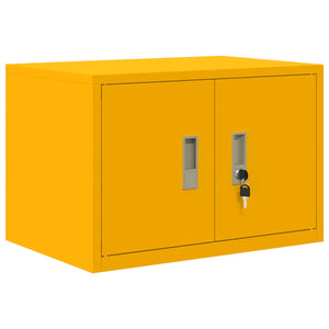 Senfgelber Stahlschrank, 60x40x40 cm
