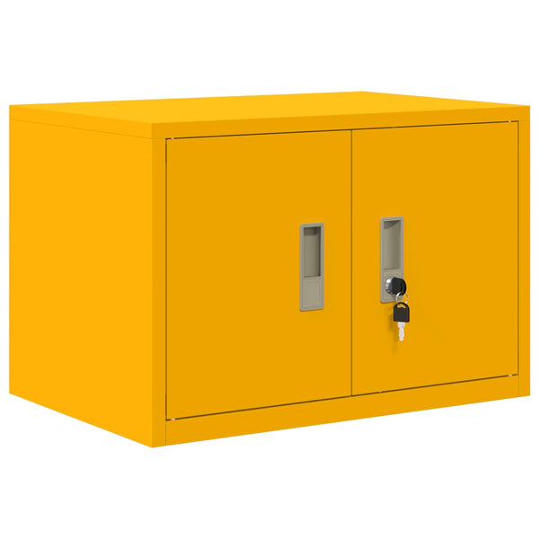 Senfgelber Stahlschrank, 60x40x40 cm
